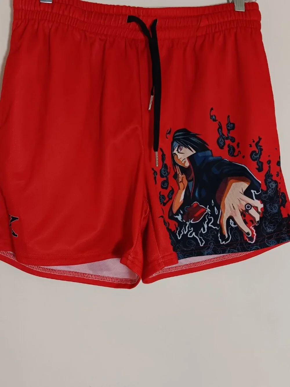 Invicta Kuru Anime Gym Shorts Mens Medium Red Itachi Naruto Graphic Athletic